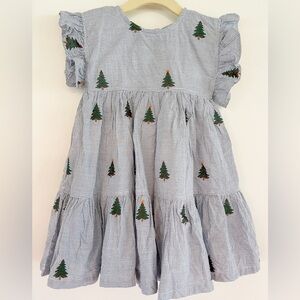 Pink Chicken toddler girls Christmas tree dress
